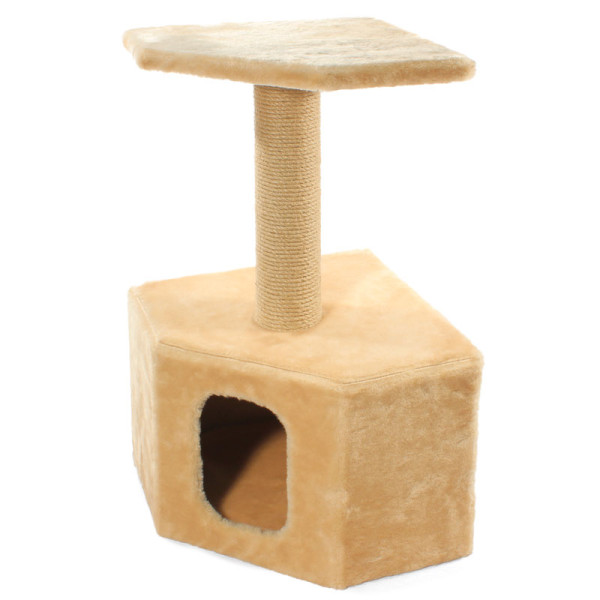 Игровой комплекс для кошек угловой однотонный, 410*410*720мм, Gamma