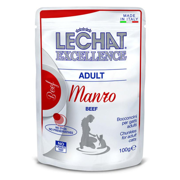 LeChat Chunkies with Beef Adult - Консервированный корм обогащённый витаминами с кусочками телятины для кошек