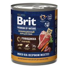 Brit premium by nature консервы с говядина и печенью
