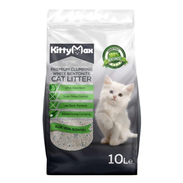 Наполнитель Kittymax aloe vera комкующийся, аромат алое-вера, 10 л