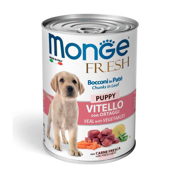 Консервы для щенков Monge Fresh Puppy с телятиной и овощами 400 гр
