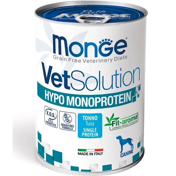 Monge Vetsolution HYPO монобелковая гипоалергенная диета для собак тунец 400гр
