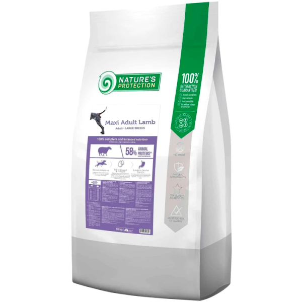 Nature's Protection Maxi Adult Lamb бақылаушы қой көмірі 18 кгшік яғнилармен Nature's Protection Maxi Adult Lamb бақылаушы қой көмірі 18 кгшік яғнилармен